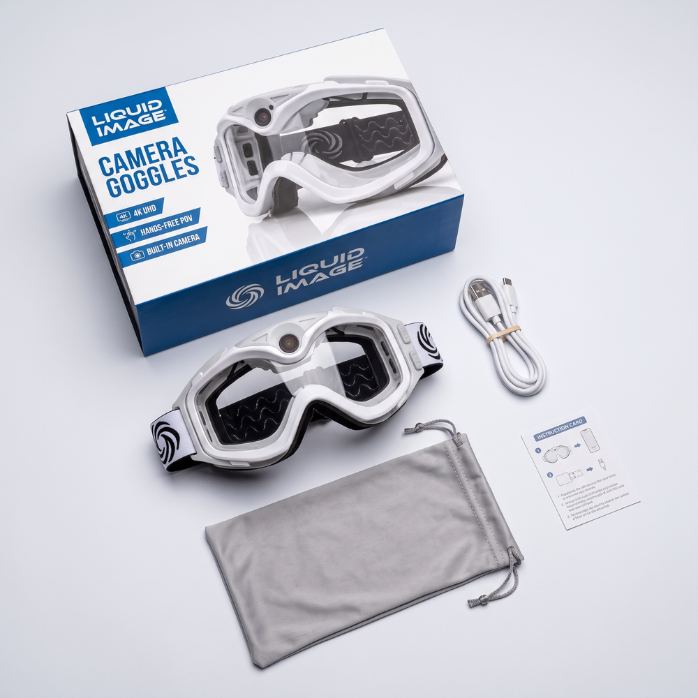 Goggles, retail box, USB-C cable, pouch and guide