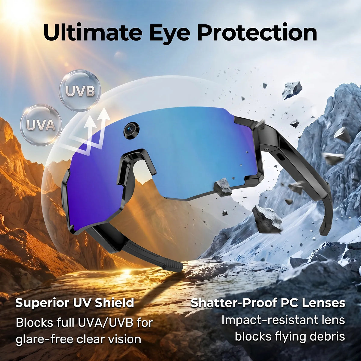 Virasight Smart 05 Black Blue Sport AI Glasses smart glasses product image 4