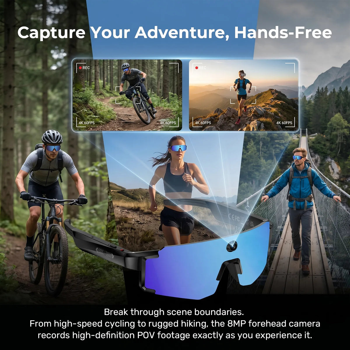 Virasight Smart 05 Black Blue Sport AI Glasses smart glasses product image 5