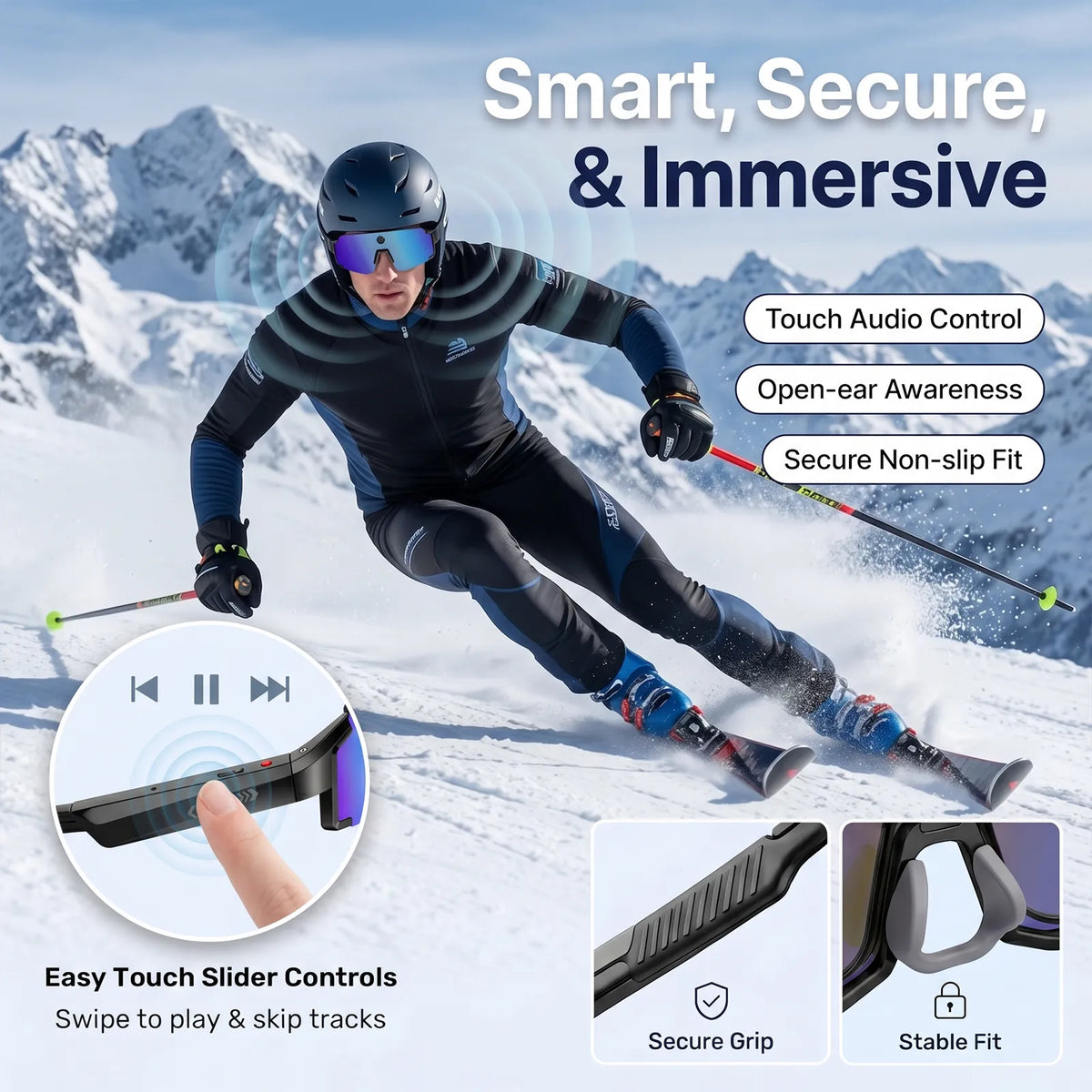 Virasight Smart 05 Black Blue Sport AI Glasses smart glasses product image 6