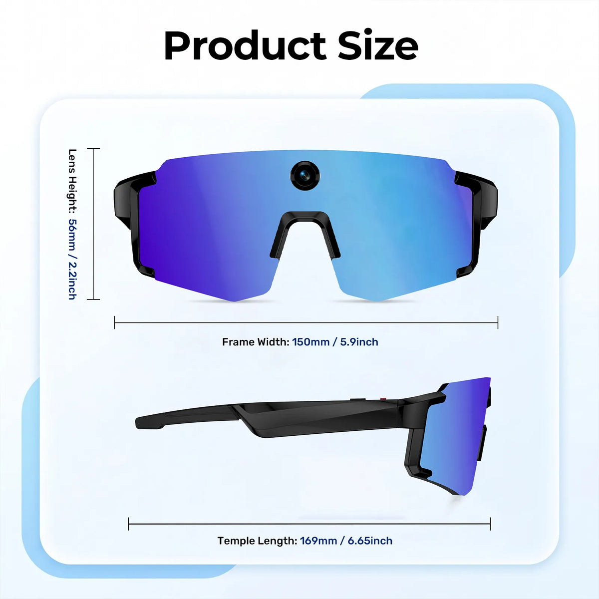 Virasight Smart 05 Black Blue Sport AI Glasses smart glasses product image 3