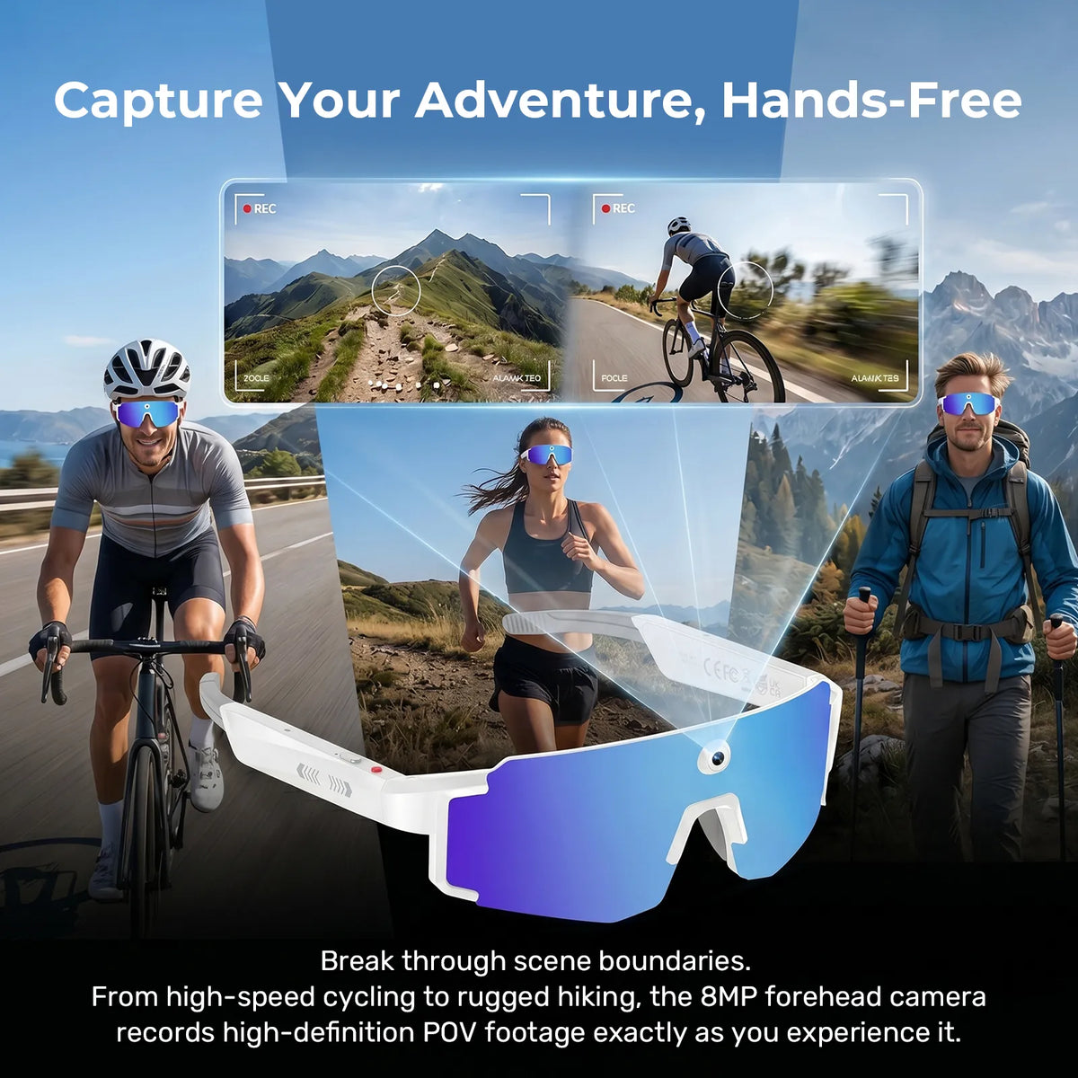 Virasight Smart 05 White Blue Sport AI Glasses smart glasses product image 5