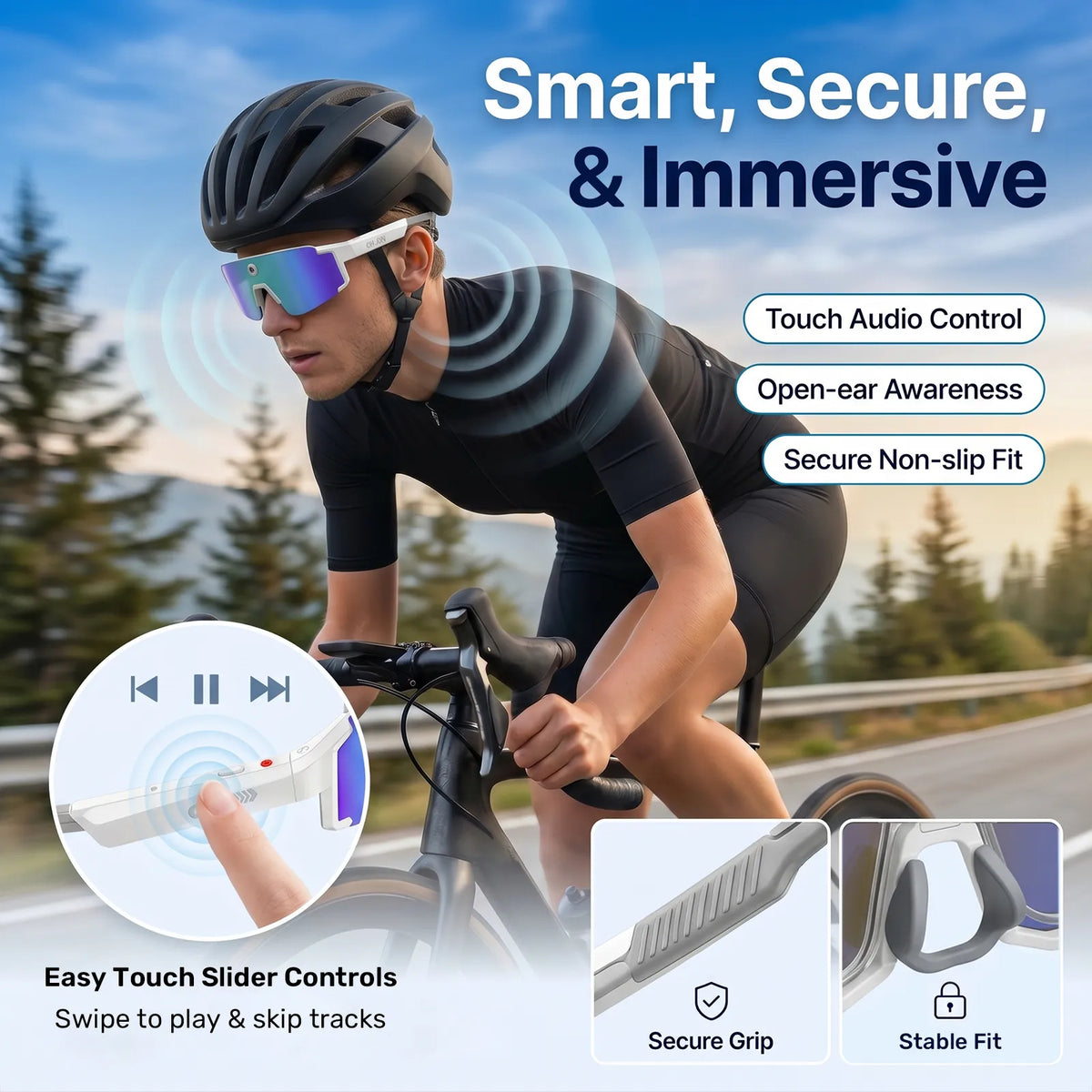 Virasight Smart 05 White Blue Sport AI Glasses smart glasses product image 6