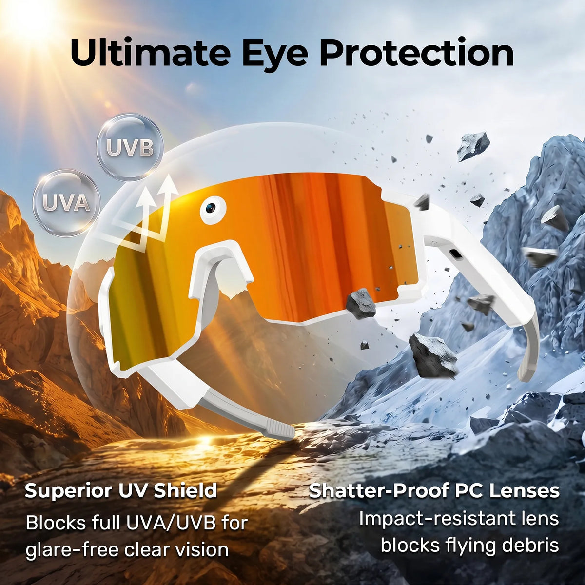 Virasight Smart 05 White Orange Sport AI Glasses smart glasses product image 4