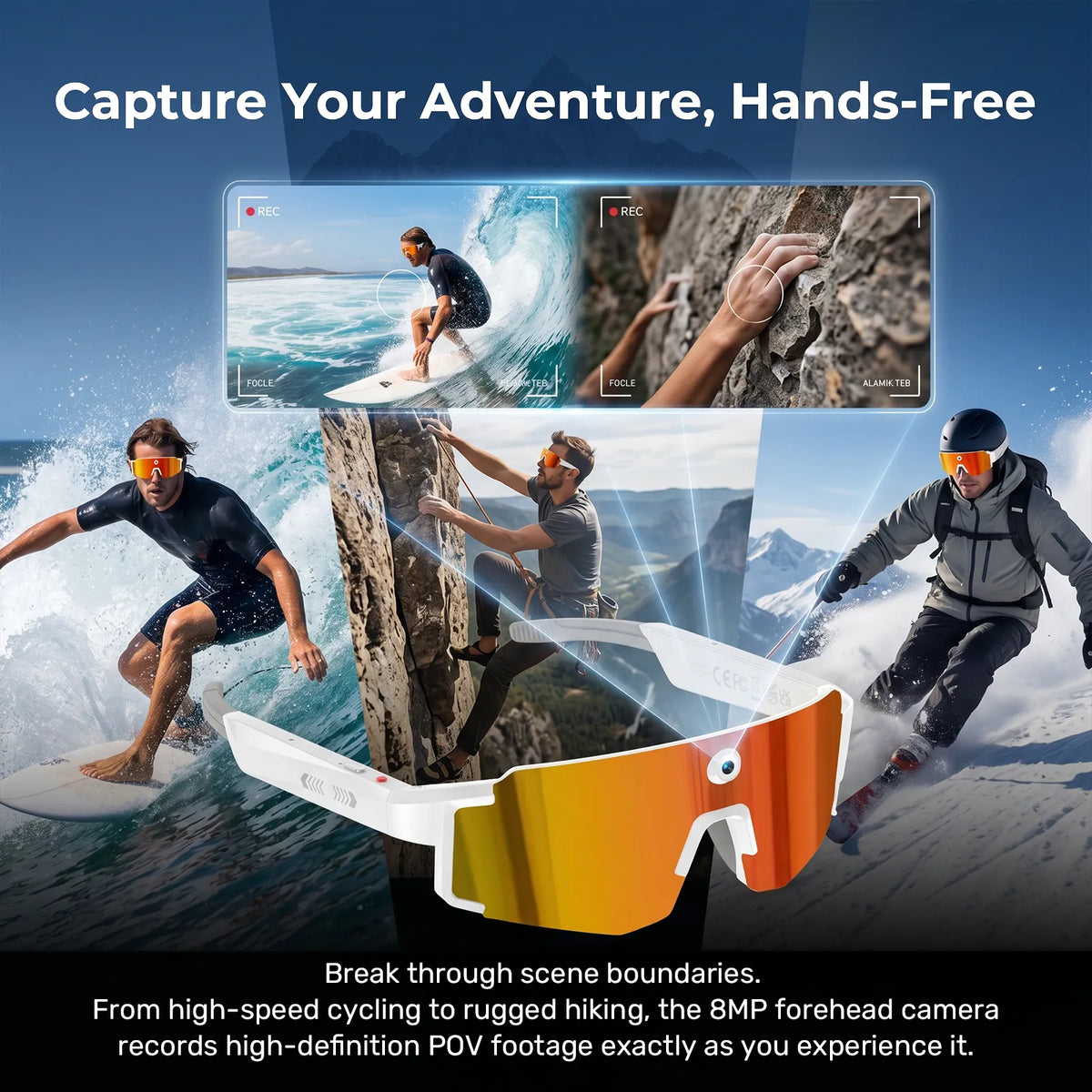 Virasight Smart 05 White Orange Sport AI Glasses smart glasses product image 5
