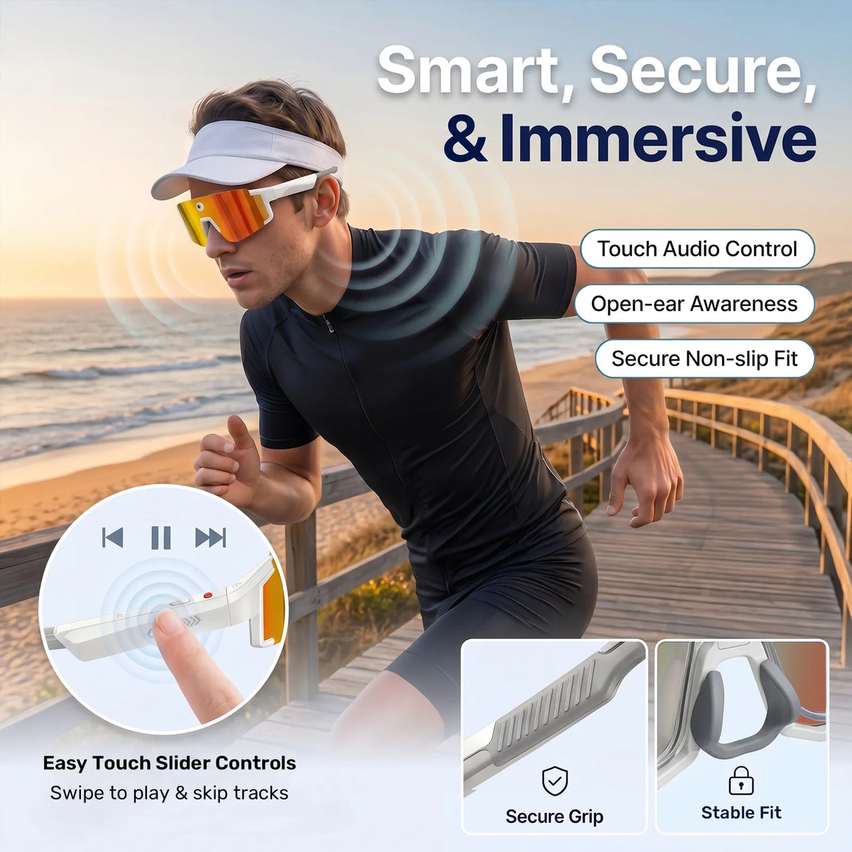 Virasight Smart 05 White Orange Sport AI Glasses smart glasses product image 6