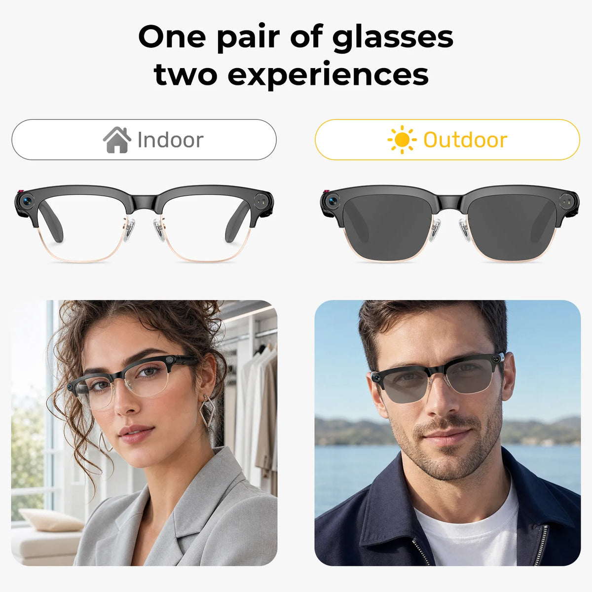 Virasight Smart 03 Gold Photochromic AI Glasses smart glasses product image 5