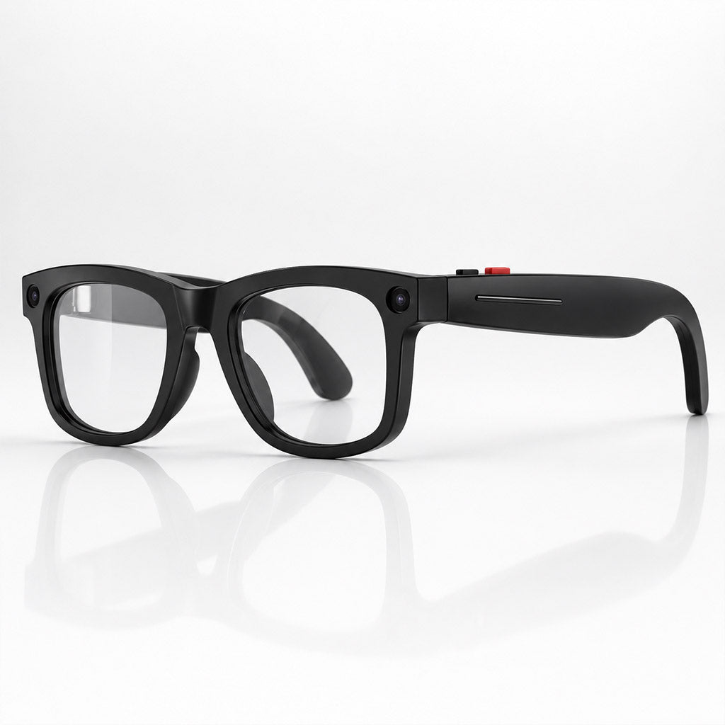 Vira Sight everyday frame in matte black, worn on a city street