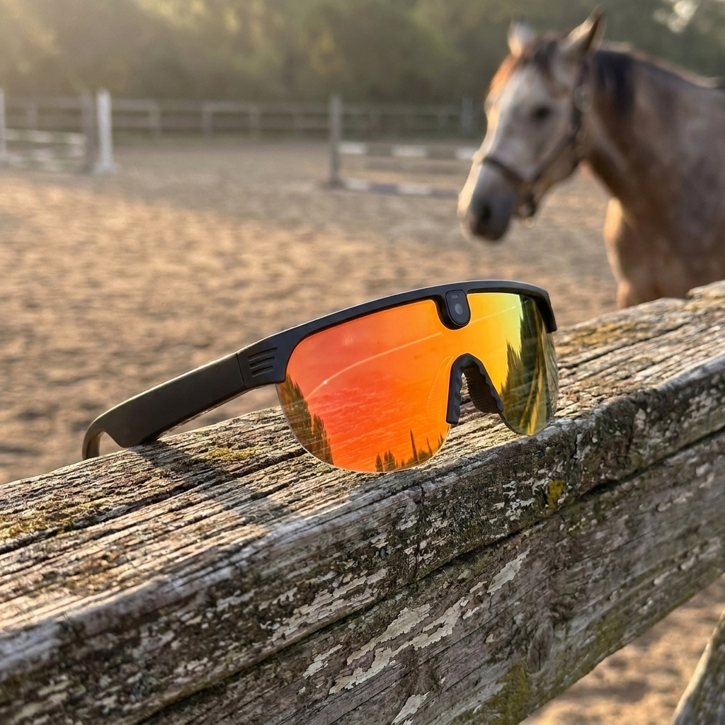 Vira POV camera glasses in black with mirrored lens